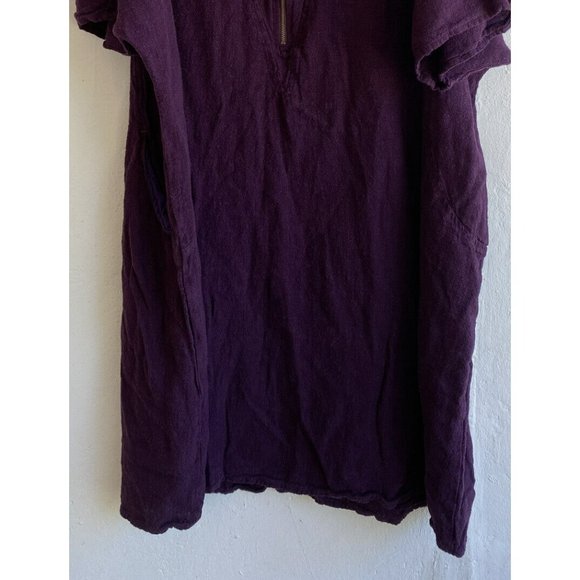 Soft Surroundings Top Emelia 1X Purple Linen Blend Cold Shoulder Lagenlook - Picture 9 of 10